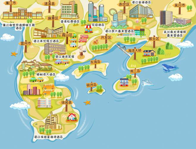 湾岭镇手绘地图旅游的艺术指南